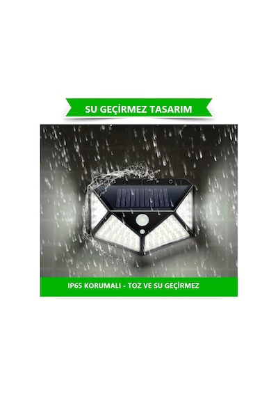 Unichrome 100 Led Solar Pır Hareket Sensörlü Su Geçirmez Duvar Lambası