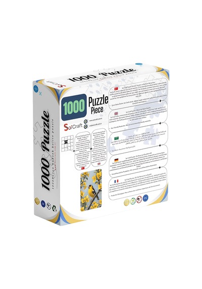 1000 Parça Puzzle, Sarı Çiçekler Ve Kuş Temalı Standart