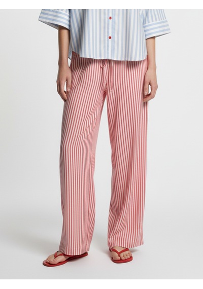 Xint Kırmızı Doğal Dökümlü Oversize Pantolon 201324
