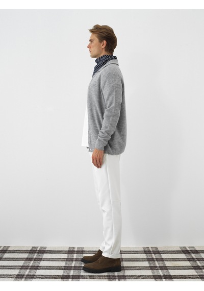 Xint Gri Yumuşak Dokulu Regular Fit Hırka 801861 Gri Melanj