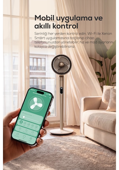 Ayaklı Vantilatör Air Pro Akıllı, Sıcaklık Sensörlü, 3d Salınım, Işıklı X7432