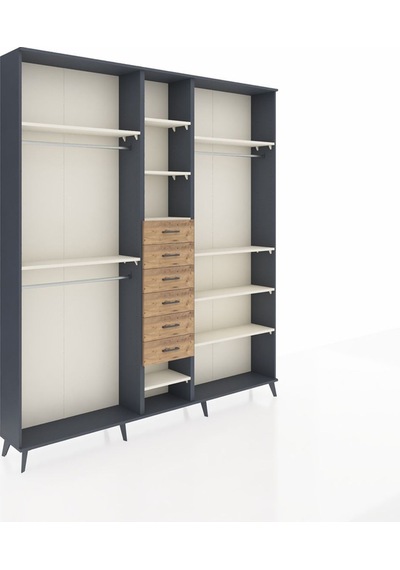 Arges Dolap 10 Raflı 6 Çekmeceli 3 Askılı 220x30x243 Antrasit-aytaşı/çam Aytası/atlas Çam Arges Dolap 10 Raflı 6 Çekmeceli 3 Askılı 220x30x243 Antrasit-aytaşı/çam Aytası/atlas Çam
