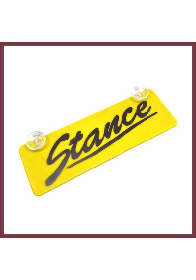 Storeşahin Stance Yazılı Sarı Dekor Plaka Vantuzlu Cam Süsü 22x7.5cm Shn0720