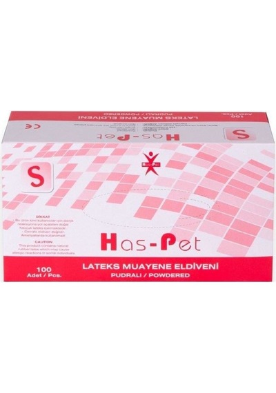 Haspet Lateks Small Pudralı Muayene Eldiveni