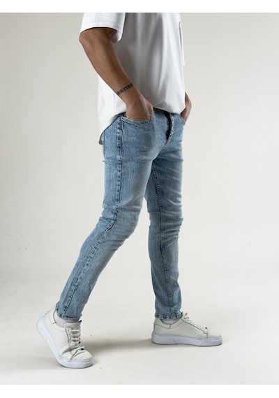 Cocopelli Slim Fit Buz Mavisi Erkek Kot Pantolon Coc2715 Çok Renkli