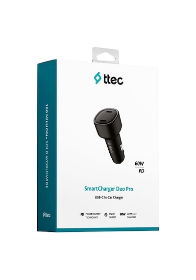 Ttec Smartcharger Duo Pd 60w Araç Hızlı Şarj Aleti Usb-c+usb-c 1 Adet