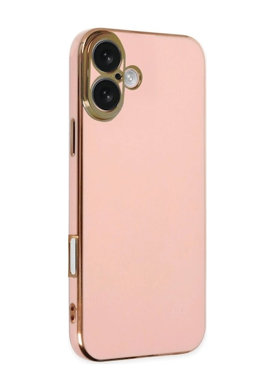 Apple Uyumlu iPhone 16 Kılıf Volet Silikon Pembe\