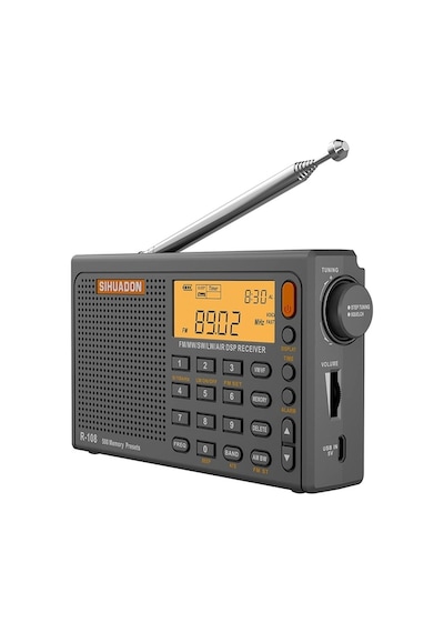 Sıhuadon R-108 Radyo Fm Stereo Dijital Taşınabilir Radyo Am Sw Hava Radyo Alıcısı