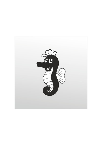 Folyo Sticker Deniz Atı 40cm Uzunluk Siyah