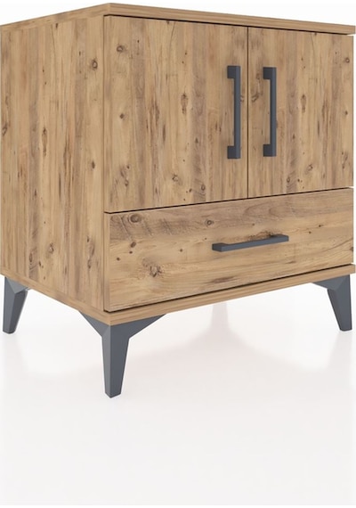 Hyperion Komodin 2 Raflı Tek Çekmeceli 2 Kapaklı 60x44x64 Çam... Çam