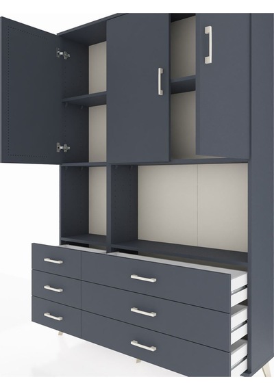 Arges Dolap 6 Raflı 6 Çekmeceli 3 Kapaklı 132x30x195 Antrasit-antrasit/antrasit Antrasıt/antrasıt Arges Dolap 6 Raflı 6 Çekmeceli 3 Kapaklı 132x30x195 Antrasit-antrasit/antrasit Antrasıt/antrasıt