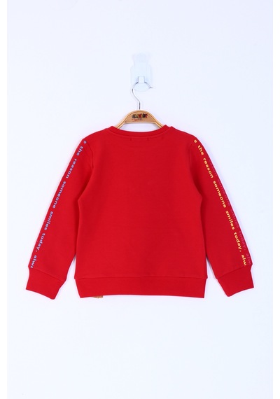 Toontoy Kız Çocuk Always Baskılı Sweatshirt Kırmızı