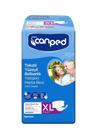 Canped Belbantlı Yetişkin Hasta Bezi Extra Büyük Boy XL 7'Li