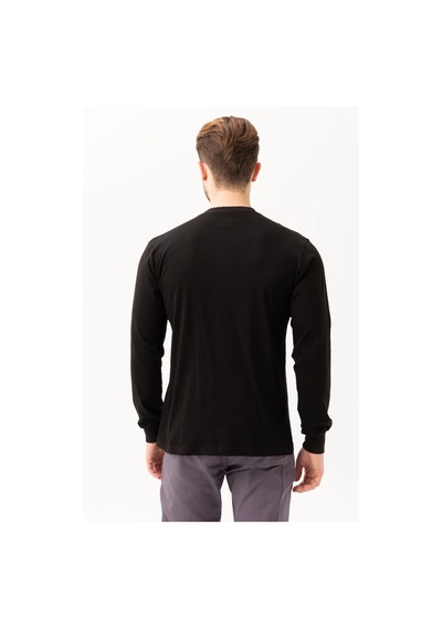 Padus V Yaka Uzun Kollu T-shirt - Rahat Kesim, İş Ve Günlük Kullanım Siyah