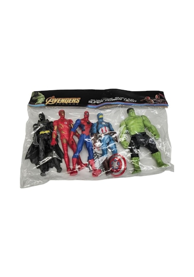 Ethem Oyuncak 5'li Süper Kahramanlar Pvc Oyun Seti 2156-p5, Hulk Ironman Captain America Spiderman Batman