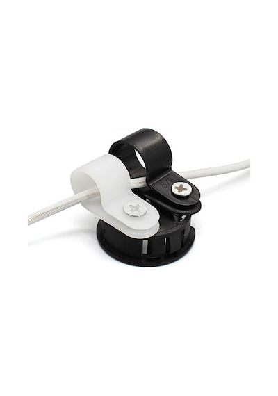 Koodmax 25 Adet 30mm R Tipi Plastik Kelepçe Klips - Kablo Toplayıcı - Vida Çivi Tipi - Siyah