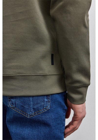Backandbond Haki Regular Fit Yarım Fermuarlı Sweatshirt