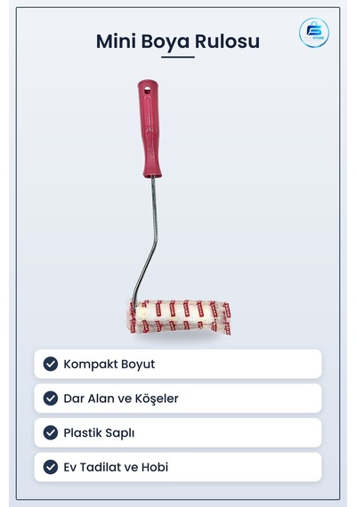 Küçük Saplı Parmak Rulo Mini Boya Aparatı Duvar Boyama Ev Tadilat