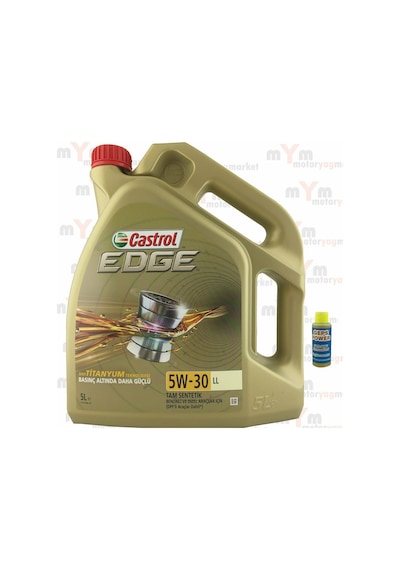 Castrol Edge 5W-30 LL Tam Sentetik DPF Motor Yağı 5 L + Cam Suyu 80 ML