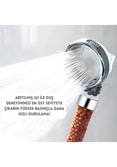 Filtreli Su Tasarruflu Ve Boncuklu Duş Başlığı Tazyikli El Duşu Diğer