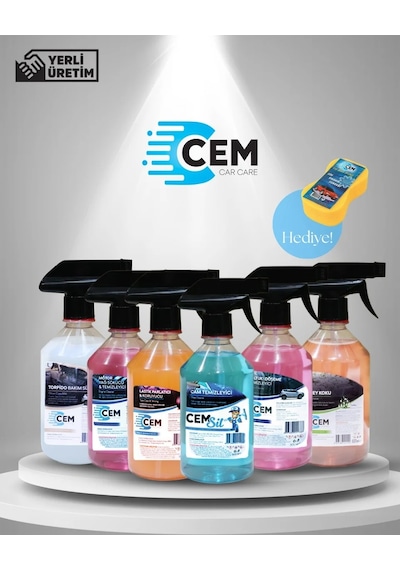 Cem Car Care Mega Oto Bakım Seti 6'lı  + Yıkama Süngeri