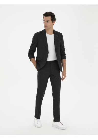Cacharel Siyah Slim Fit Yün Karışımlı Ceket