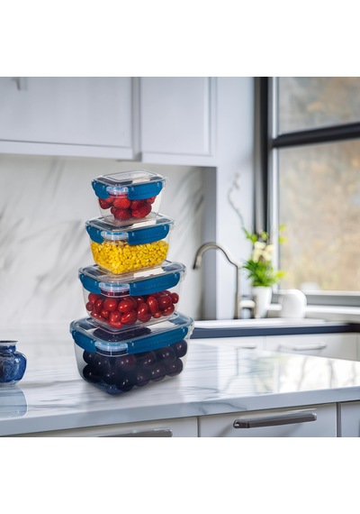 4'lü Master Dikdörtgen Saklama Kabı 550 ML - 1000 ML - 1800 ML - 3000 ML 001