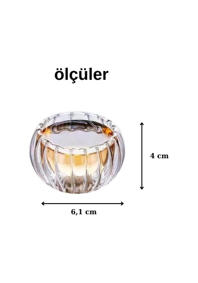 6'lı Çift Cidarlı Cam Sosluk Reçellik Drajelik Lokumluk Mini Kase 6.1 X 4 Cm Çok Renkli