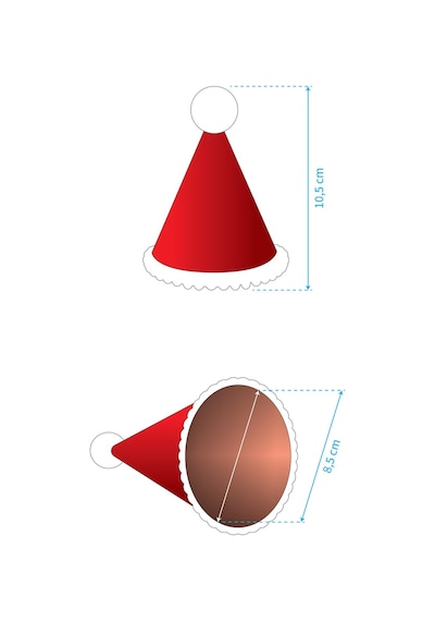 Kırmızı Altı Ay Kınası Yarım Yaş 1/2 Çocuk Mini Şapka Tüm Yaşlar