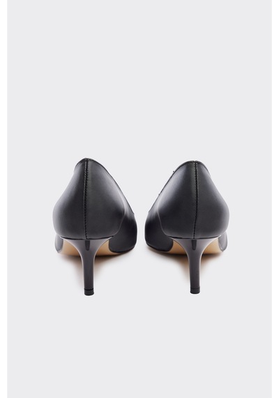 Derinet Kısa İnce Topuk Kadın Stiletto Siyah Siyah