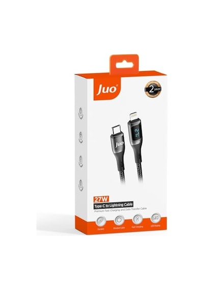 27w Dijital Led Ekranlı Usb Type-c To Lightning iPhone Uyumlu iPad Uyumlu Hızlı Şarj Ve Data Kablosu 1 Metre Diğer