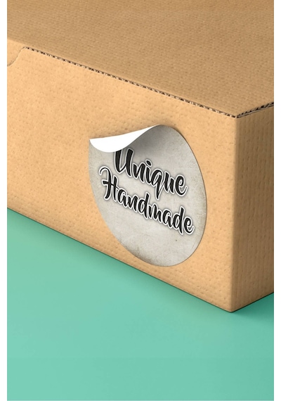 Unique Handmade Gri Eskitme Sticker 3x3cm St2353 Çok Renkli