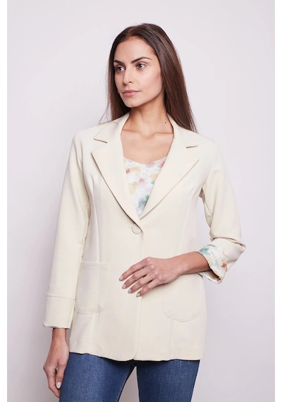 Yakalı Cepli Uzun Kol Kolu İsterse Katlanabilen Pamuklu Kumaş Blazer Ofis Ceket-şampanya Şampanya Yakalı Cepli Uzun Kol Kolu İsterse Katlanabilen Pamuklu Kumaş Blazer Ofis Ceket-şampanya Şampanya