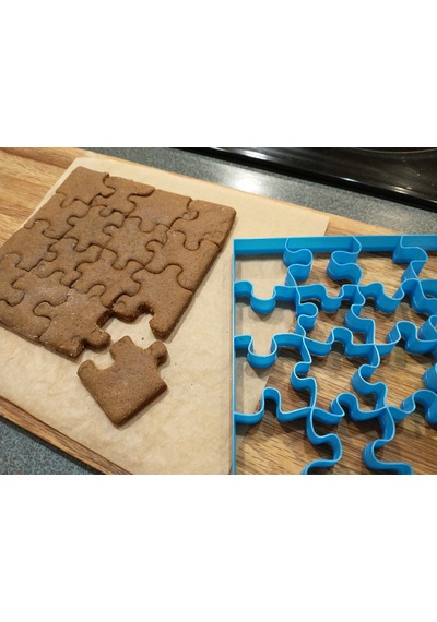 Yapboz Parçaları Şekilli Puzzle Kurabiye Kalıbı Çoklu Kesici Hamur Aparatı Çok Renkli