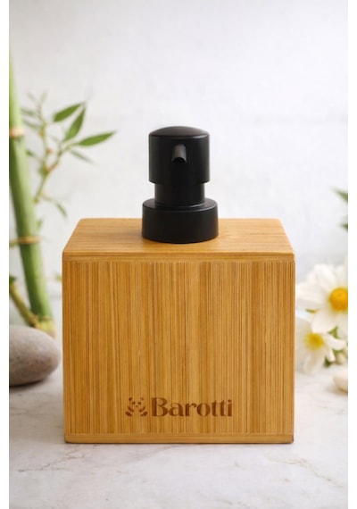 Modern Doğal Görünümlü Bambu Dikdörtgen Sıvı Sabunluk, Losyonluk,banyo Ve Mutfak Sabunluğu Doğal Bambu