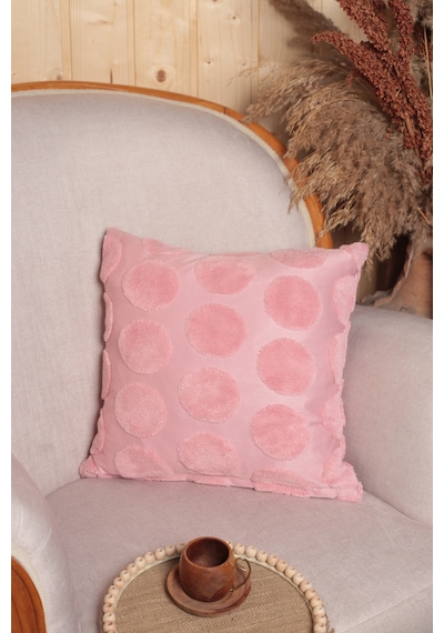 Luna Welsoft Jakarlı Dekoratif Kırlent Kılıfı 43x43 Cm - Ztluna0 Pembe