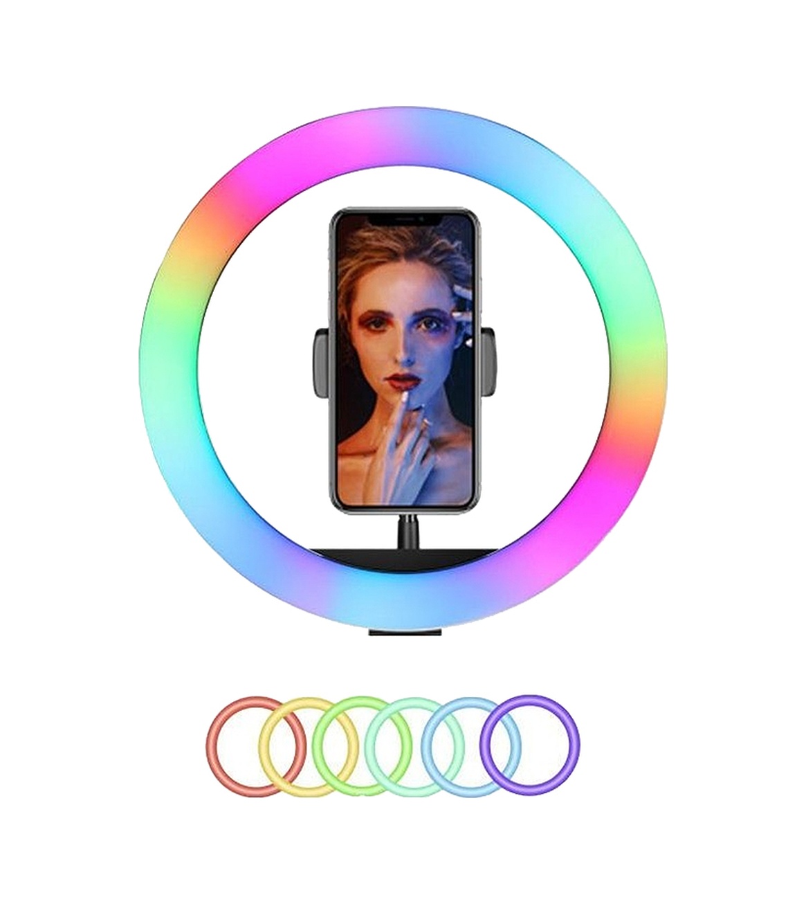 Soft Ring Light Mj30 12" 30cm Rgb Led Halka Işık Tripodlu Selfie Işığı Siyah