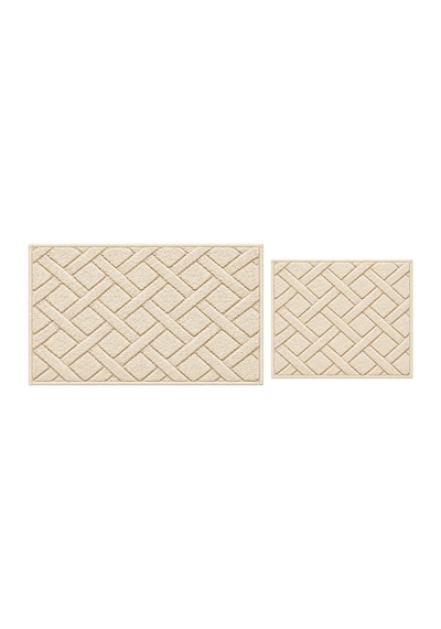 Banyo Paspas Seti 2'li-makinede Yıkanabilir-leke Tutmaz Klozet Takımı 60x100-40x60cm Krem2 - 931611265 Krem2