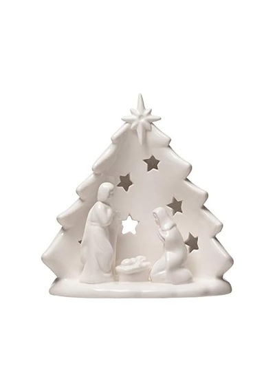 Creative Co-op U X 10,16 Cm G X 13,24 Cm Y Ağaç Ve Kesimli, Beyaz Figürler Ve Heykelcikler, Çoklu Seramik