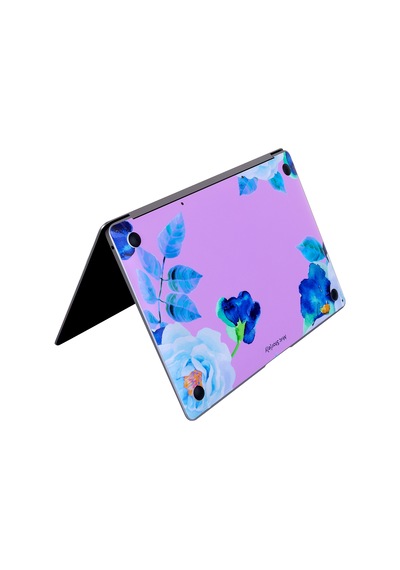 Apple Uyumlu Macbook Air M1 Kılıf Flower03 Yapıştırma Laptop Kaplama Sticker Koruyucu A2337 İle Açık Lila
