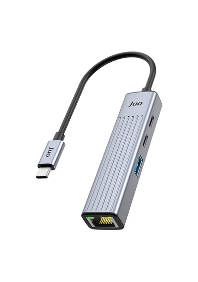 Juo Type-c 4 Portlu 1x Usb-a 1x Type-c Rj45 Gigabit Ethernet 100w Pd Şarj Girişi Çoklayıcı Dönüştürücü Hub