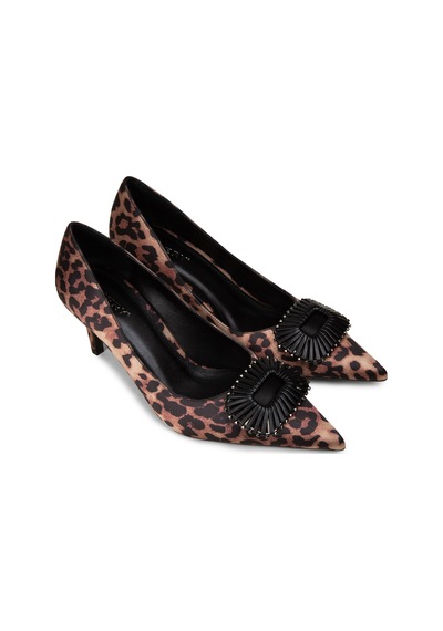Deery Kadın Leopar Desenli Toka Aksesuarlı Topuklu Ayakkabı - V3091zlprm01 Kahverengi Deery Kadın Leopar Desenli Toka Aksesuarlı Topuklu Ayakkabı - V3091zlprm01 Kahverengi