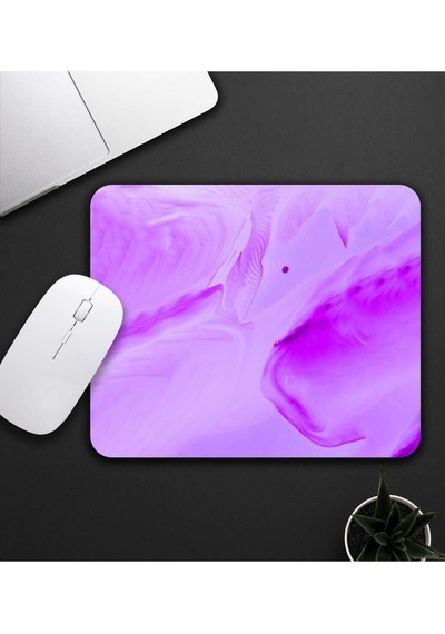 Baskılı Kupa & Mor Renk Dalga Geçişli Mouse Pad 23x19cm Fare Altlığı Kaydırmaz Taban De594 Ofis Hedi Mousepad