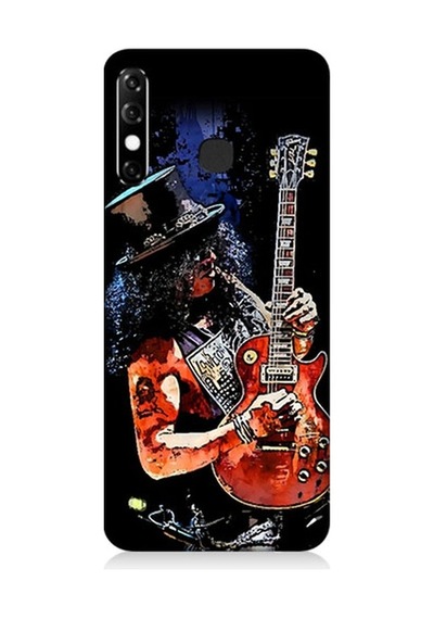 İnfinix Hot 8 Uyumlu Slash Gitarist Desenli Silikon Kılıf