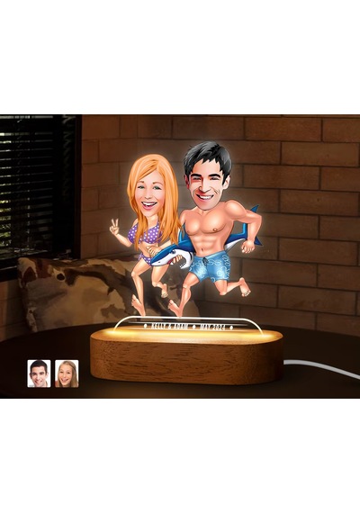 Bk Gift Kişiye Özel Sevgili Karikatürlü Dekoratif 3d Biblo Led Işıklı Gece Lambası-8, Düğün Hediyesi, Yıl Dönümü Hediyesi Kobitmeyen138283 Bk Gift