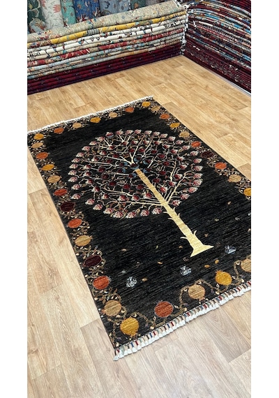 El Dokuma Afghan Halısı Siyah