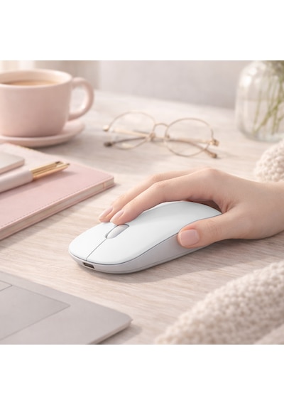 Tablet Ve Telefon İçin Bluetooth Mouse Apple Uyumlu iOS Android Şarjlı Batarya Usb Dongle Ve Kablo Dahil 13515