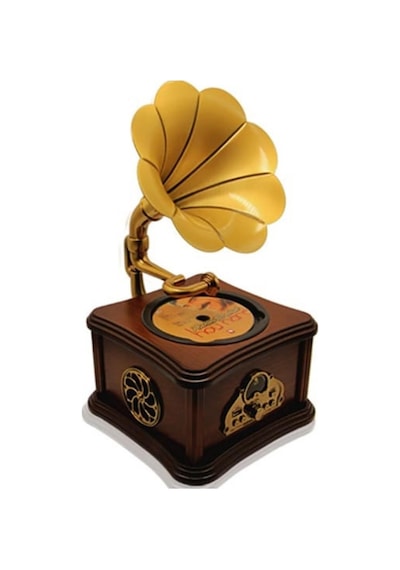 Nostaljik Radyo Gramofon Tasarımlı Usb Bluetooth Hoparlör Fm Radyo Şarjlı
