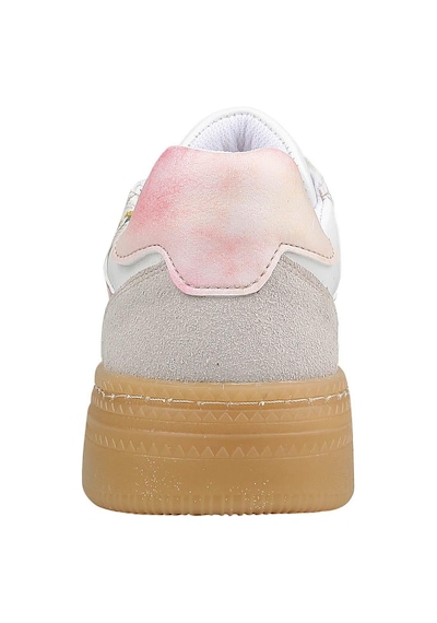 Kadın Vegan Deri Beyaz Sneakers - Botanical Notes Tasarım Çok Renkli