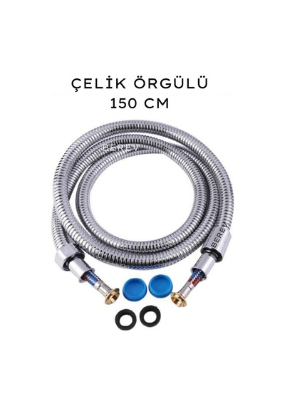 Paslanmaz Kırılmaz Çelik Örgülü Duş Hortumu 150 Cm Çelik Diğer